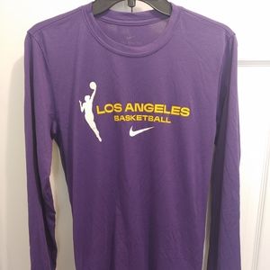 LA Sparks Los Angeles Basketball Nike Purple & Gold Dri-fit warm up like Top